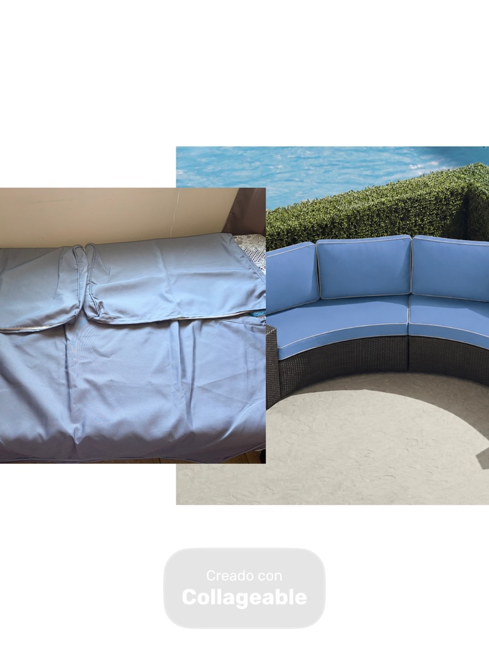 Outdoor Sofa Cushion Set covers in Light Blue